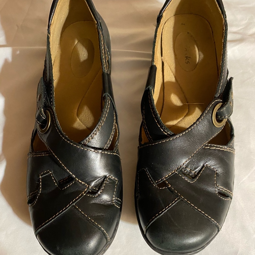 Black dress shoes. Clark’s